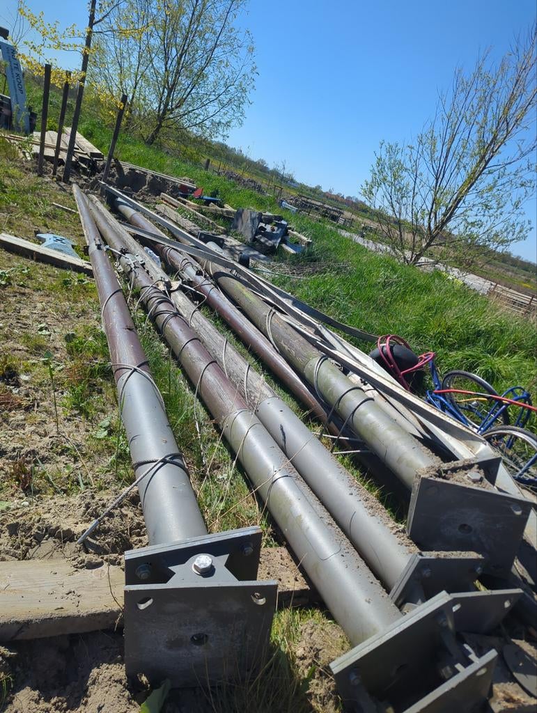 Vlaggenmast 9 meter, hout, Ophalen of Verzenden, Overige materialen, Minder dan 2 meter, 80 mm of meer