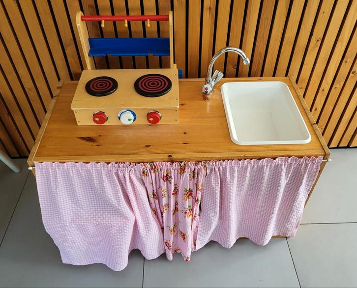 Houten Speelkeuken met Accessoires, Kinderen en Baby's, Speelgoed | Speelkeukens, Gebruikt, Speelkeuken, Hout, Ophalen