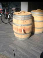 Eikenhouten regenton / wijnvat met los deksel en kraan, Ophalen, 150 liter of meer, Zo goed als nieuw, Vv