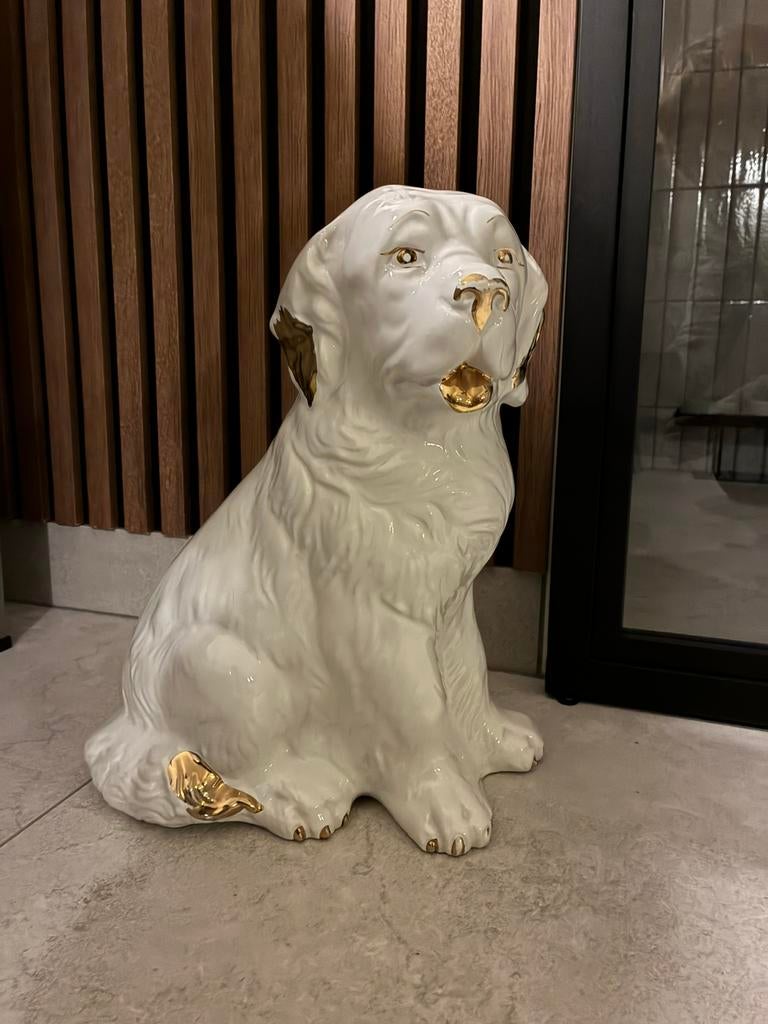 XXL Vintage porseleinen hond, Ophalen of Verzenden