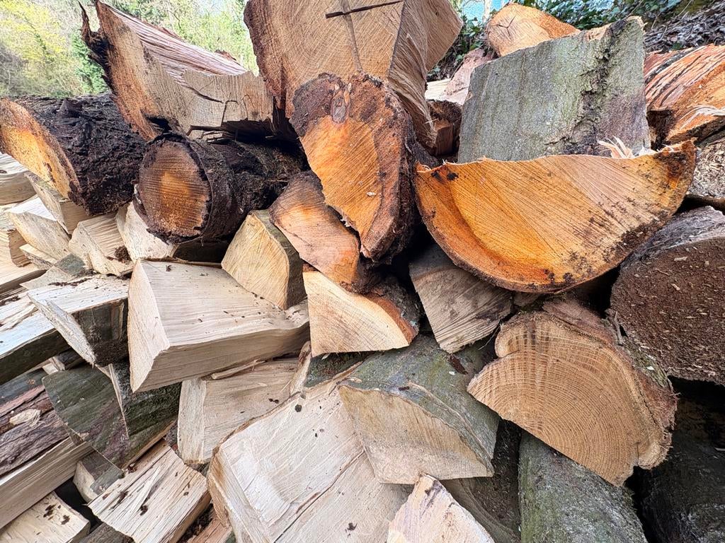 Gedroogd Stookhout: Eik, Beuken, Kers - Direct Te Stoken!, Tuin en Terras, Haardhout, Minder dan 3 m³, Ophalen of Verzenden, Eikenhout