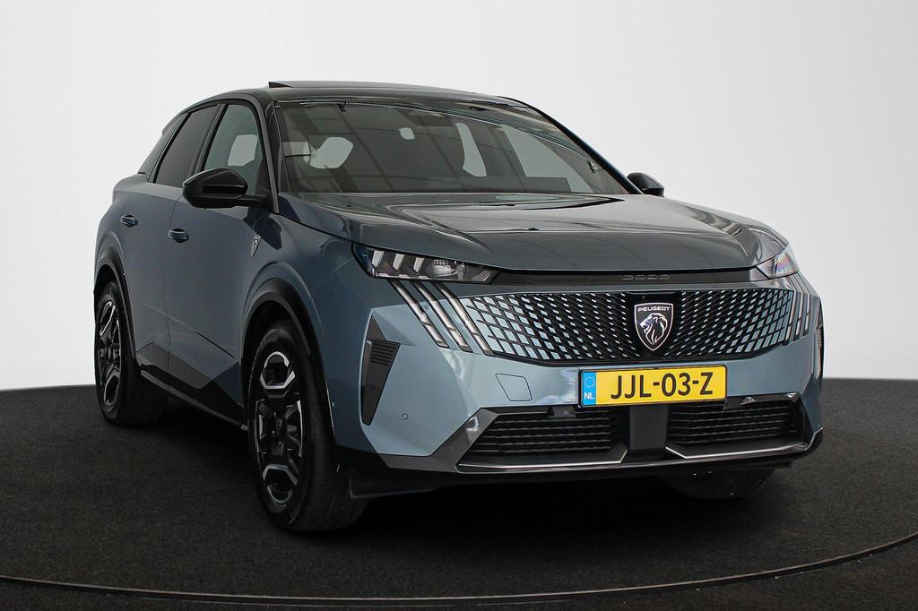 Peugeot e-3008 GT Avantage 210 73 kWh Panoramadak Warmtepomp, 1250 kg, 213 pk, Blauw, Origineel Nederlands