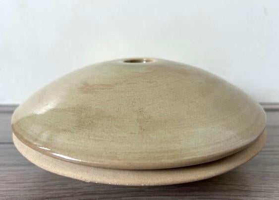 Mobach dekselschaal keramiek celadon 1990's, Antiek en Kunst, Ophalen of Verzenden