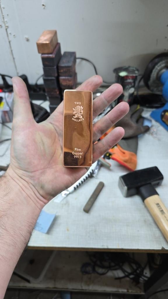 Koperen baar 1000g met certificaat, Postzegels en Munten, Edelmetalen en Baren, Ophalen of Verzenden, Koper