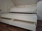 Lilli Furniture - Bedbank met 2 lades - 90x200cm, Ophalen, 90 cm, Eenpersoons, Wit