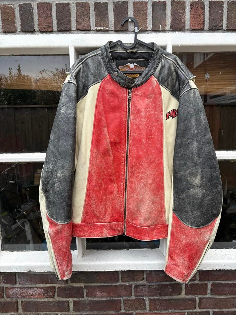 Vintage Harley Davidson Leren Jas Jaren '80 - XXXL, Motoren, Kleding | Motorkleding, Ophalen of Verzenden, Tweedehands, Heren