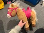 Knuffelpaard met zadel en hoofdstel. Baby born paard., Ophalen of Verzenden, Gebruikt, Babypop