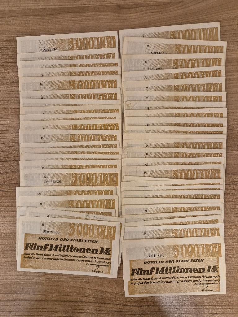 Duitsland - Notgeld Stadt Essen 5Mil Mark 1923 49 Stuks, Postzegels en Munten, Bankbiljetten | Europa | Niet-Eurobiljetten, Ophalen of Verzenden