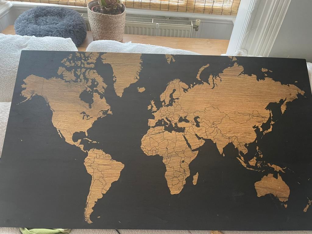 Hout world map, Ophalen, Zo goed als nieuw