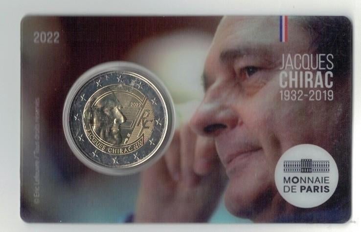 Frankrijk Chirac 2019 coincard, Ophalen of Verzenden, Frankrijk, 2 euro, Losse munt