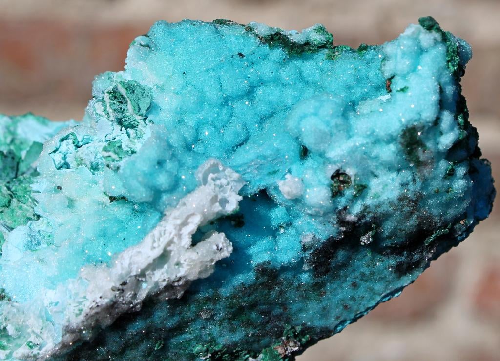CHRYSOCOLLA, MALACHIET en KWARTS uit DR CONGO, Ophalen of Verzenden, Mineraal