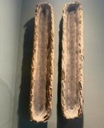 2 lange antieke Franse stokbrood manden, Sleets Linnen, Ophalen