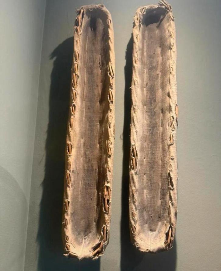 2 lange antieke Franse stokbrood manden, Sleets Linnen, Antiek en Kunst, Antiek | Keukenbenodigdheden, Ophalen