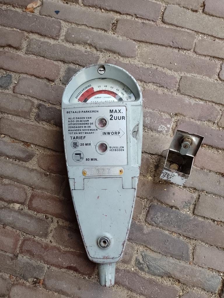 Vintage parkeermeter AMF Venner Park-o-meter nummer 177, Ophalen of Verzenden