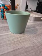 Bloempot voor binnen blauw mint 10 cm hoog doorsnede 12 cm h, Rond, Binnen, Ophalen of Verzenden, Aardewerk