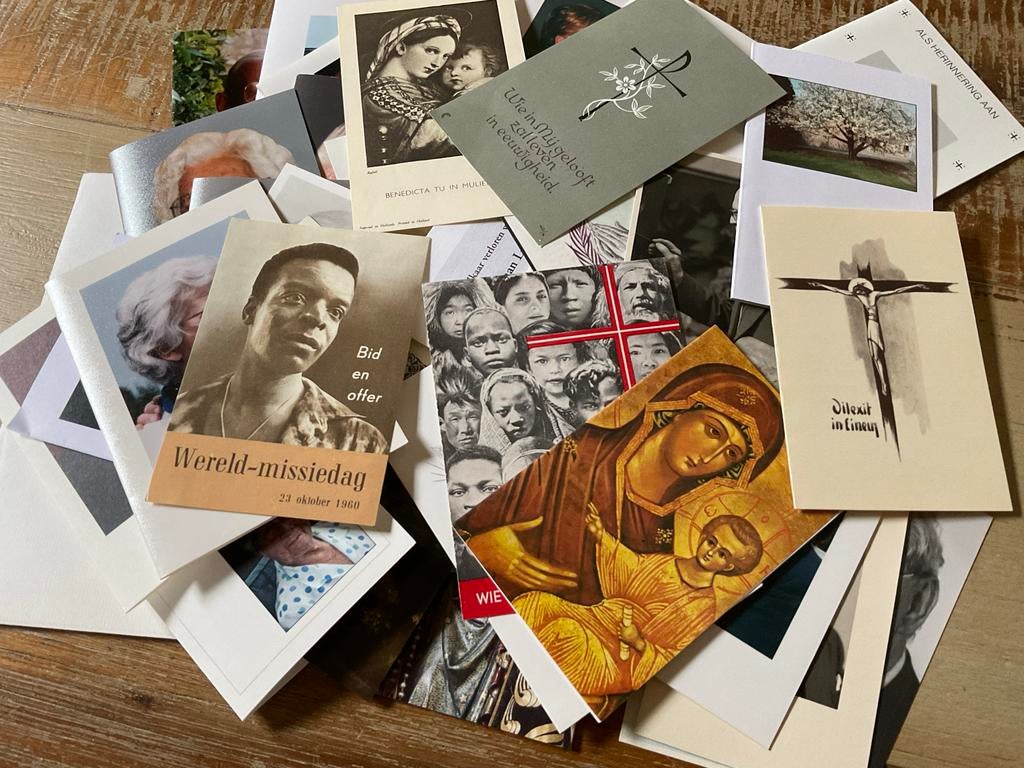 Partij oude bidprentjes, Ophalen of Verzenden, Bidprentje