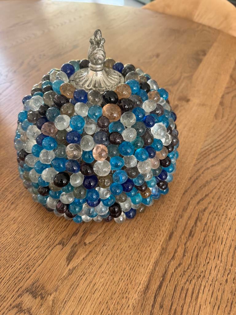 Plafonnière Ibiza style 23x17 cm hand gemaakt, Ophalen of Verzenden, Gebruikt, Glas