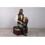 Piratenbeeld 146 cm - piraat op schatkist, Verzamelen, Ophalen, Nieuw
