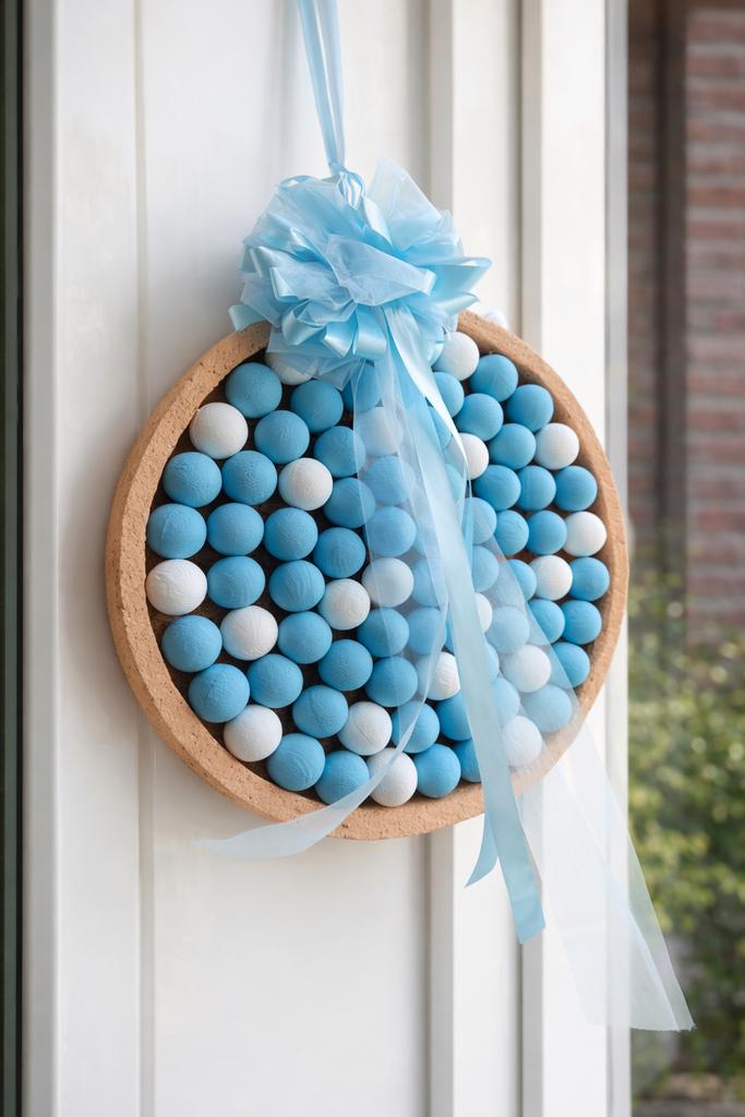 Geboorteversiering jongen: Beschuit met muisjes deurbord, Kinderen en Baby's, Kraamcadeaus en Geboorteborden, Ophalen, Nieuw, Geboortebord