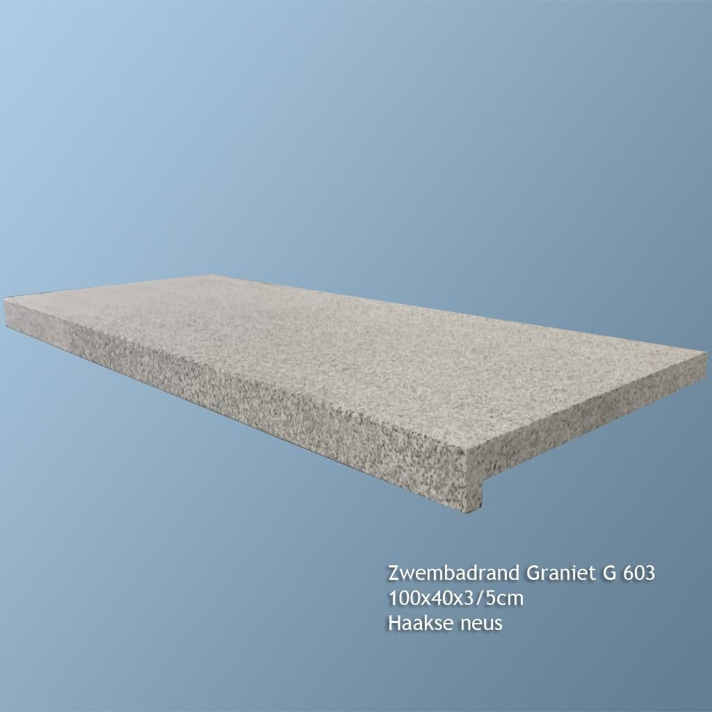 TOPKWALITEIT zwembadrand Light Graniet 100x40x3/5 cm, Tuin en Terras, Zwembad-toebehoren, Ophalen of Verzenden, Nieuw