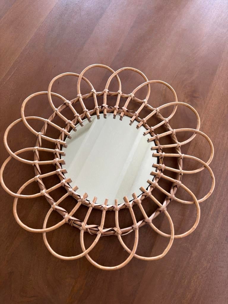 Rotan spiegel, Minder dan 50 cm, Ophalen of Verzenden, Zo goed als nieuw, Minder dan 100 cm