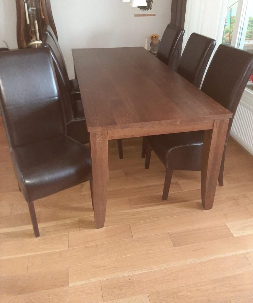 Eettafel, Ophalen, Modern eiken, Gebruikt, Eikenhout