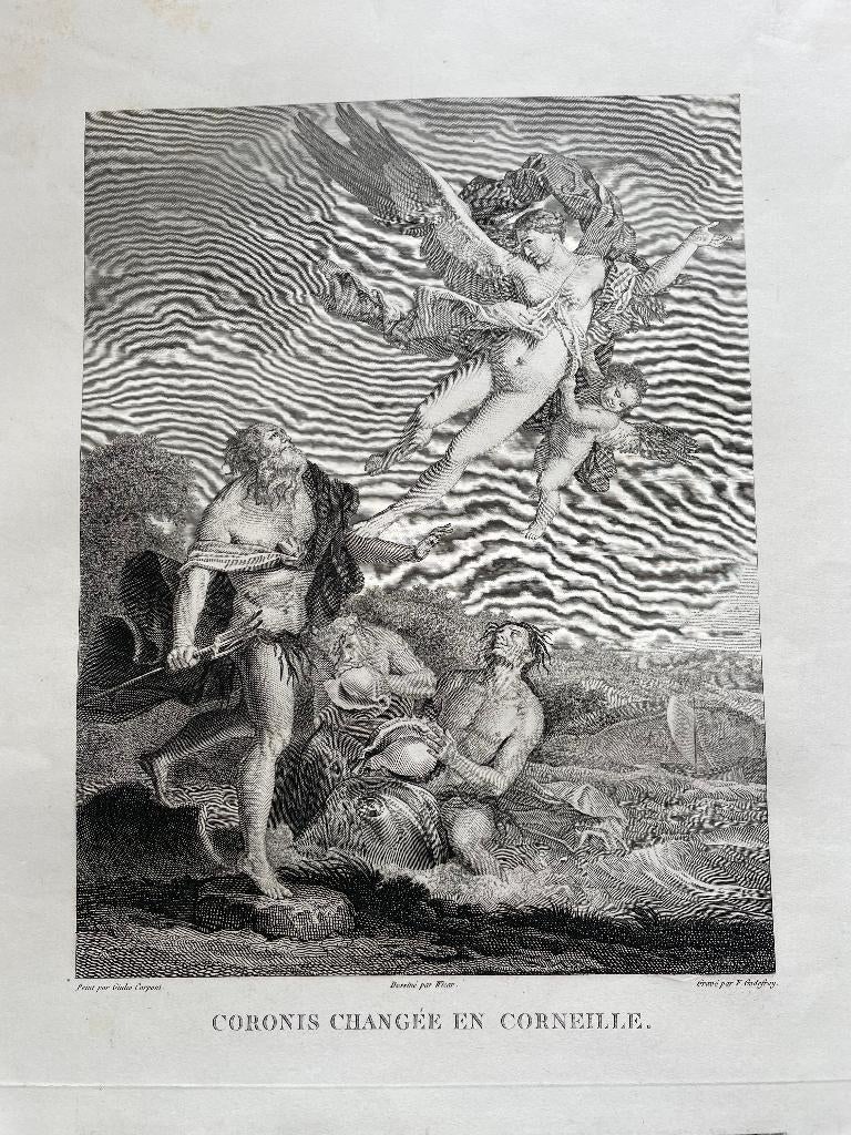 Godefroy Coronis changée en Corneille / Pierre gravée antiqu, Ophalen of Verzenden
