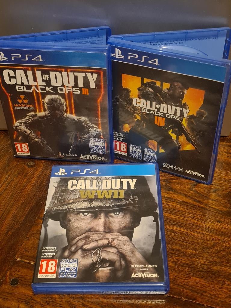 3 Call of Duty Games PS4, Spelcomputers en Games, Games | Sony PlayStation 4, Vanaf 18 jaar, Shooter, 1 speler, Ophalen of Verzenden