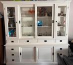 Witte vitrinekast met 4 deuren en lades, Ophalen, Gebruikt, 200 cm of meer, 200 cm of meer