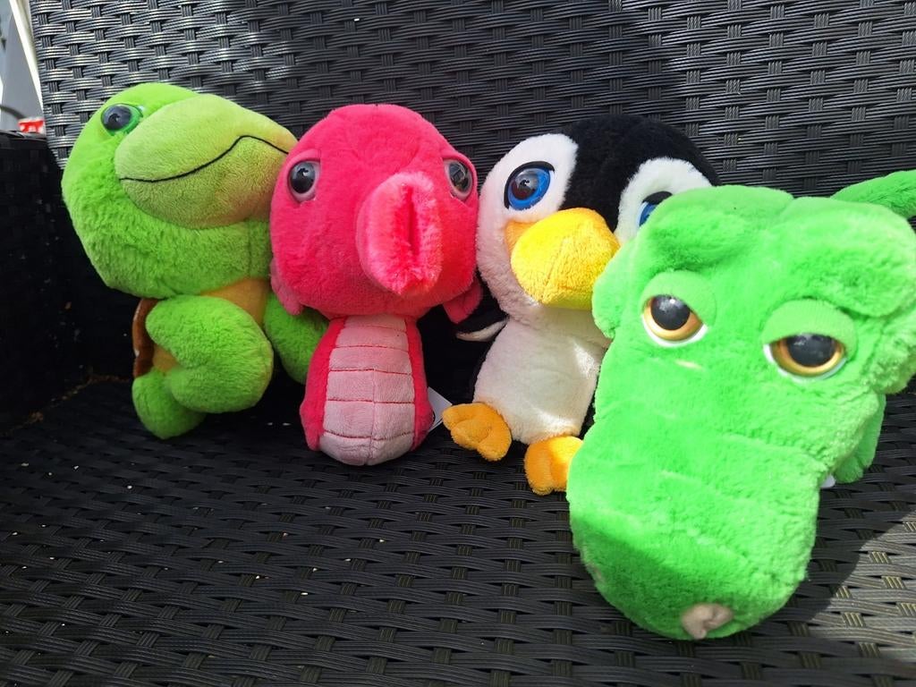 Hoogvliet knuffels: schildpad, zeepaardje, pinguïn, krokodil, Verzenden, Overige typen