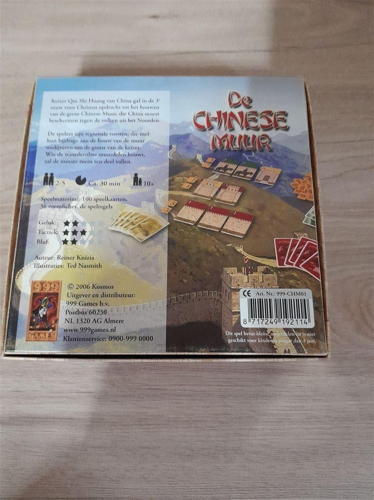 De chinese muur - 999 games - s3270, Hobby en Vrije tijd, Gezelschapsspellen | Bordspellen, Verzenden, Zo goed als nieuw