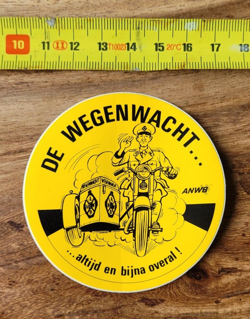 Vintage ANWB Wegenwacht sticker - Altijd en bijna overal!, Ophalen of Verzenden, Gebruikt, Reclamebord