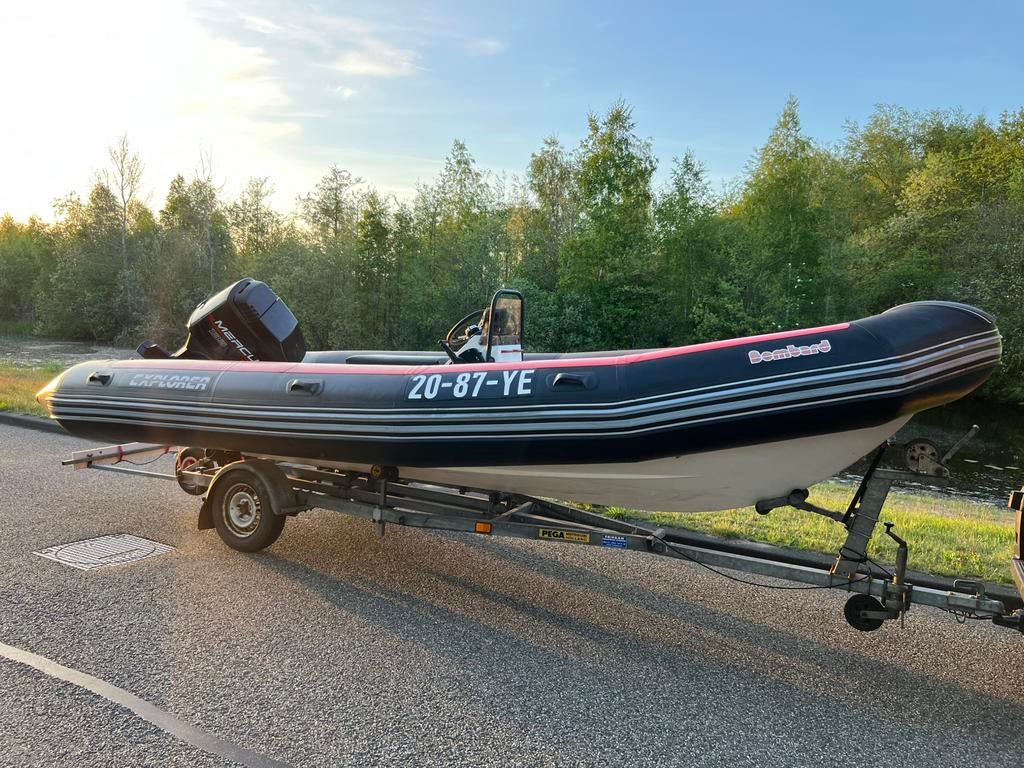 Bombard rib 6,00mtr mercury v6 135pk, Watersport en Boten, Gebruikt, 120 tot 200 pk, Benzine, Overige materialen