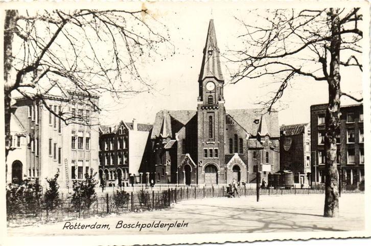Rotterdam. Boschpolderplein - 1958 gelopen, Verzamelen, Ansichtkaarten | Nederland, Gelopen, Zuid-Holland, 1940 tot 1960, Ophalen of Verzenden