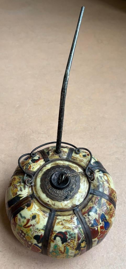 Chinees opiumpotje, handbeschilderd, Antiek en Kunst, Ophalen of Verzenden