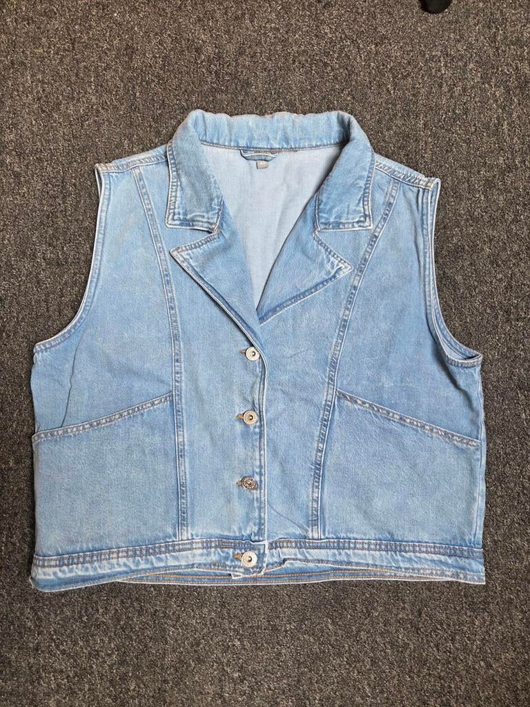 Spijkergilet, Kleding | Dames, Bodywarmers, Ophalen of Verzenden, Zo goed als nieuw, Maat 42/44 (L), Blauw