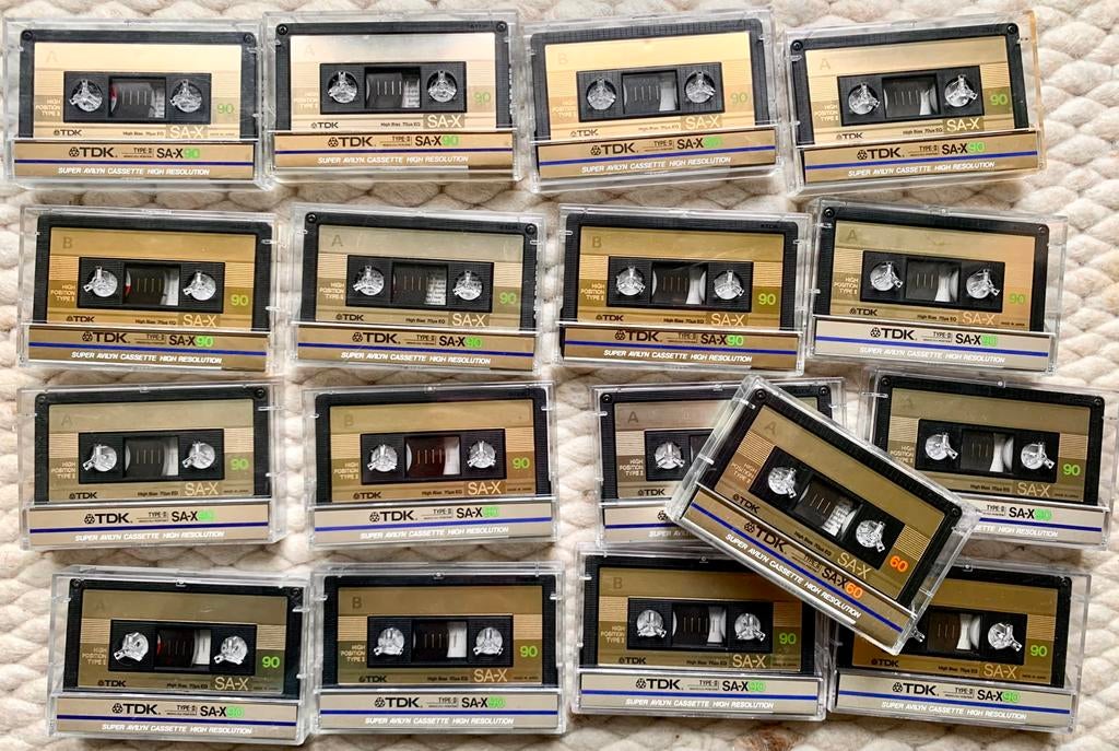 17x TDK SA-X90 goud 1986 cassettebandjes SA-X 90 gold SAX90, Gebruikt, 2 t/m 25 bandjes, Ophalen of Verzenden, Voorbespeeld
