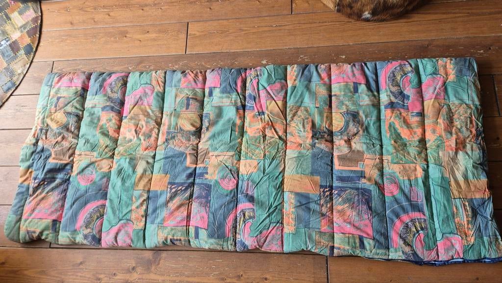 Vintage Retro slaapzak mooie staat kleurrijk 206 x 82 cm, Caravans en Kamperen, Slaapzakken, Ophalen of Verzenden, Gebruikt