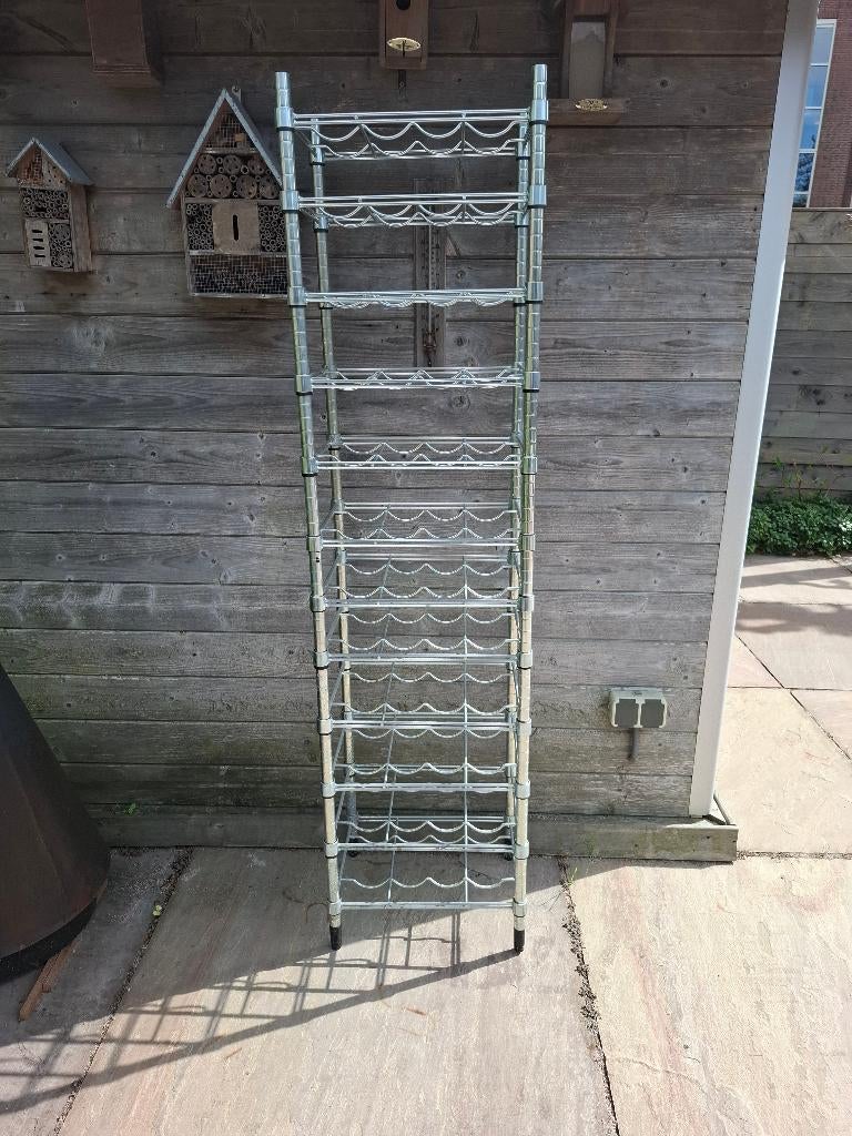 Wijnrek Roestvrijstaal, Ophalen, Gebruikt, 25 flessen of meer, Metaal