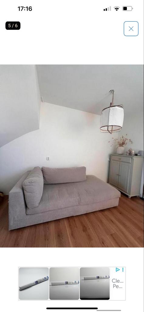 Gratis grijze stoffen bank, Huis en Inrichting, Banken | Sofa's en Chaises Longues, Ophalen, Gebruikt, 100 tot 125 cm, Driepersoons