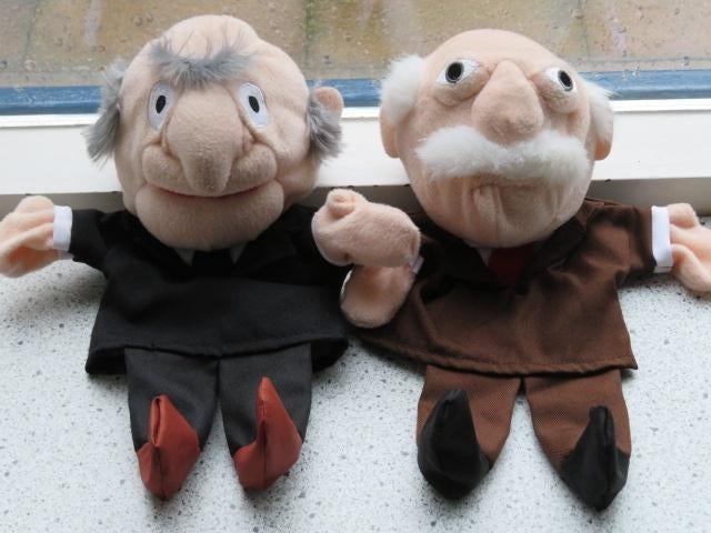 Handpop Waldorf en Statler The Muppets poppenkastpop AH, Overige typen, Ophalen of Verzenden, Zo goed als nieuw, Wasbaar