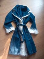 Unieke lange spijkerjas met nepbont, Afghaanse stijl, Blauw, Maat 42/44 (L), Ophalen of Verzenden, Zo goed als nieuw