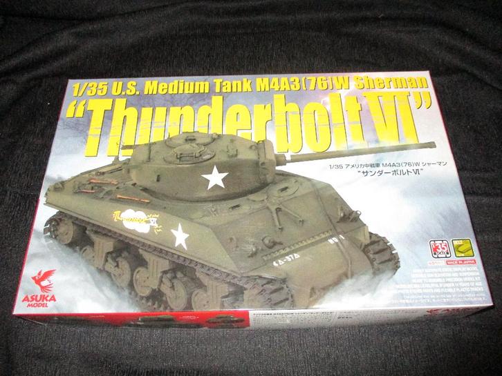 H-13,ASUKA MODEL 1-35,NO,35-036,U.S. Medium Tank M4A3(76)W, Hobby en Vrije tijd, Modelbouw | Auto's en Voertuigen, Nieuw, Overige typen