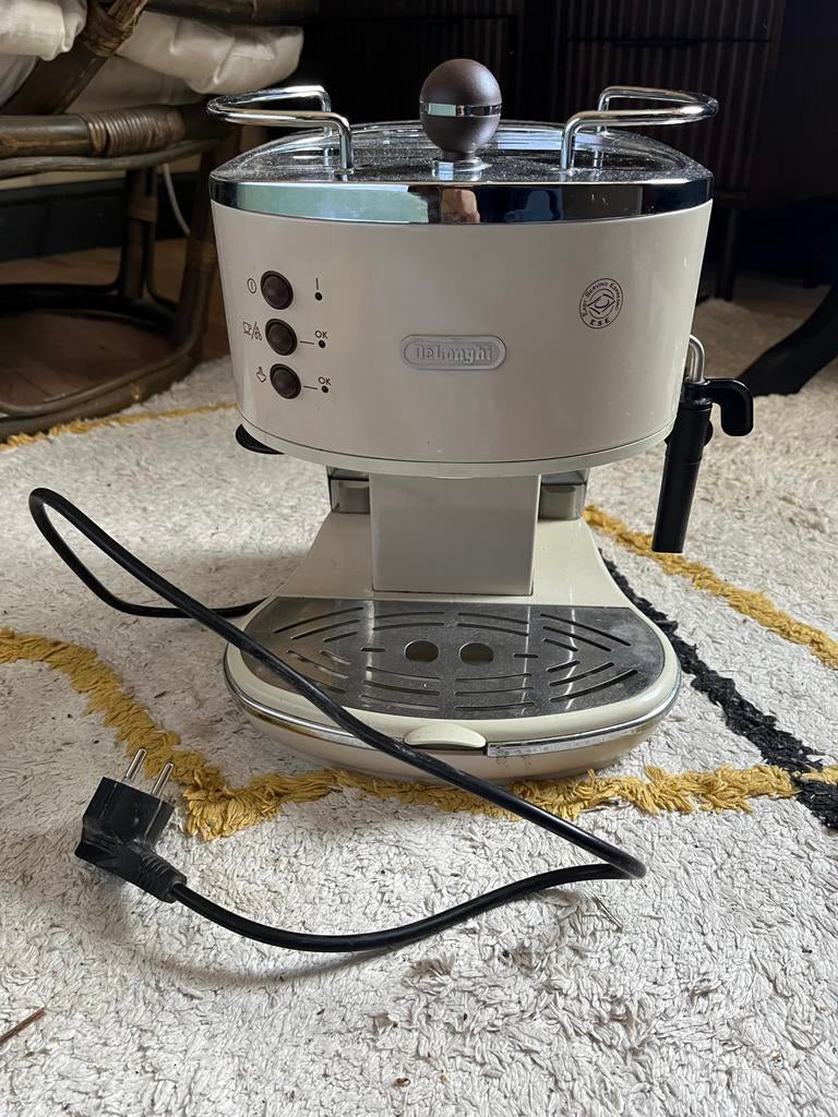 De'Longhi Icona Vintage ECOV311.BG Pistonmachine, Witgoed en Apparatuur, Koffiezetapparaten, Stoompijpje, Gebruikt, Espresso apparaat
