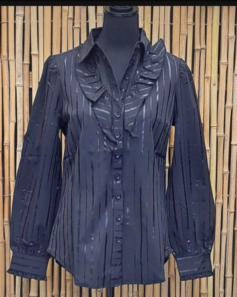 Mi Piace  nw. travelstof blouse  maat: S of M zwart foil, Kleding | Dames, Blouses en Tunieken, Ophalen of Verzenden, Nieuw, Maat 38/40 (M)