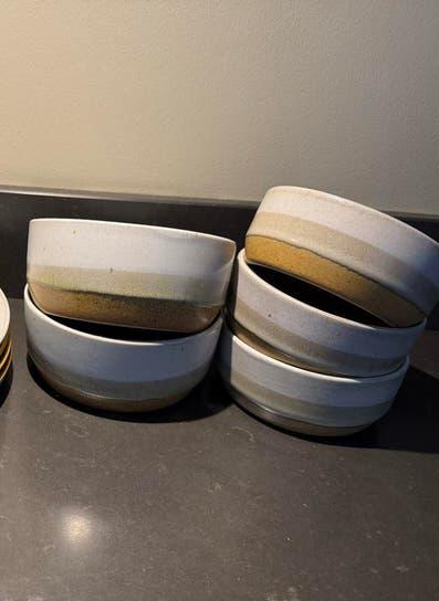 Set van 5 schalen (lijkt op hk living, kwantum), Ophalen, Gebruikt, Keramiek, Overige stijlen