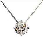 Witgoud ketting met 1,04 ct karaat diamanten hanger, Wit, Nieuw, Ophalen of Verzenden, Met edelsteen