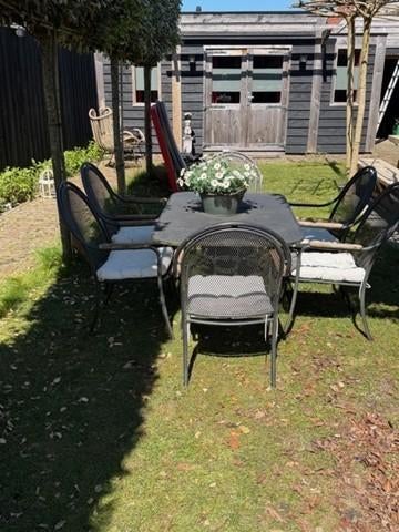 GIETIJZEREN TUINSET, Tuin en Terras, Tuinsets en Loungesets, Ophalen, Overige materialen, Gebruikt, 6 zitplaatsen