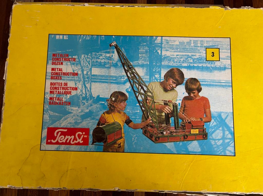 Vintage Temsi metalen constructie speelgoeddoos nr. 3, Ophalen, Gebruikt, Temsi, On