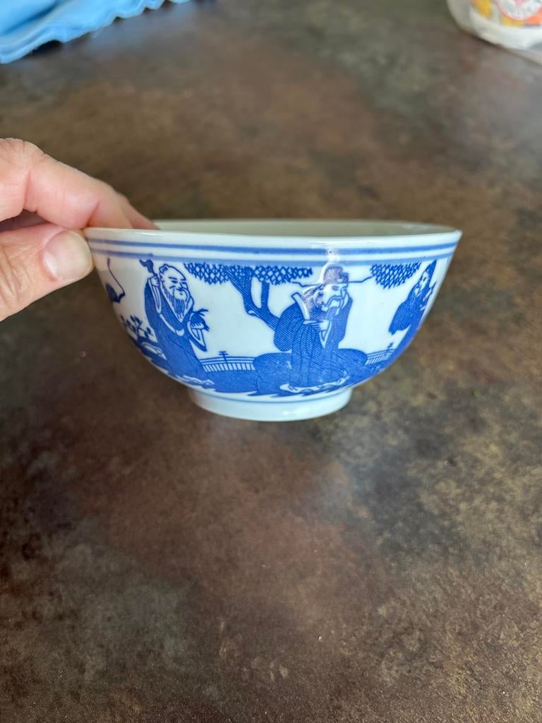 Chinese kom - Blauw en wit porselein, Ophalen of Verzenden